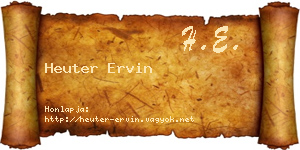 Heuter Ervin névjegykártya