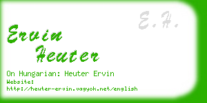 ervin heuter business card